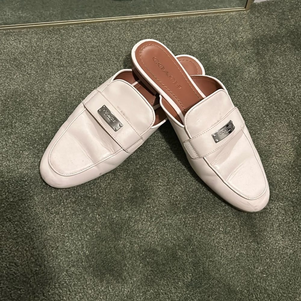 Coach white loafer flats